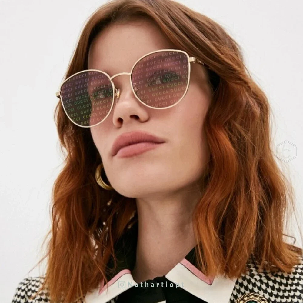 NWT Gucci GG0807SA-004-58 Gold Oversized 58mm Sunglasses